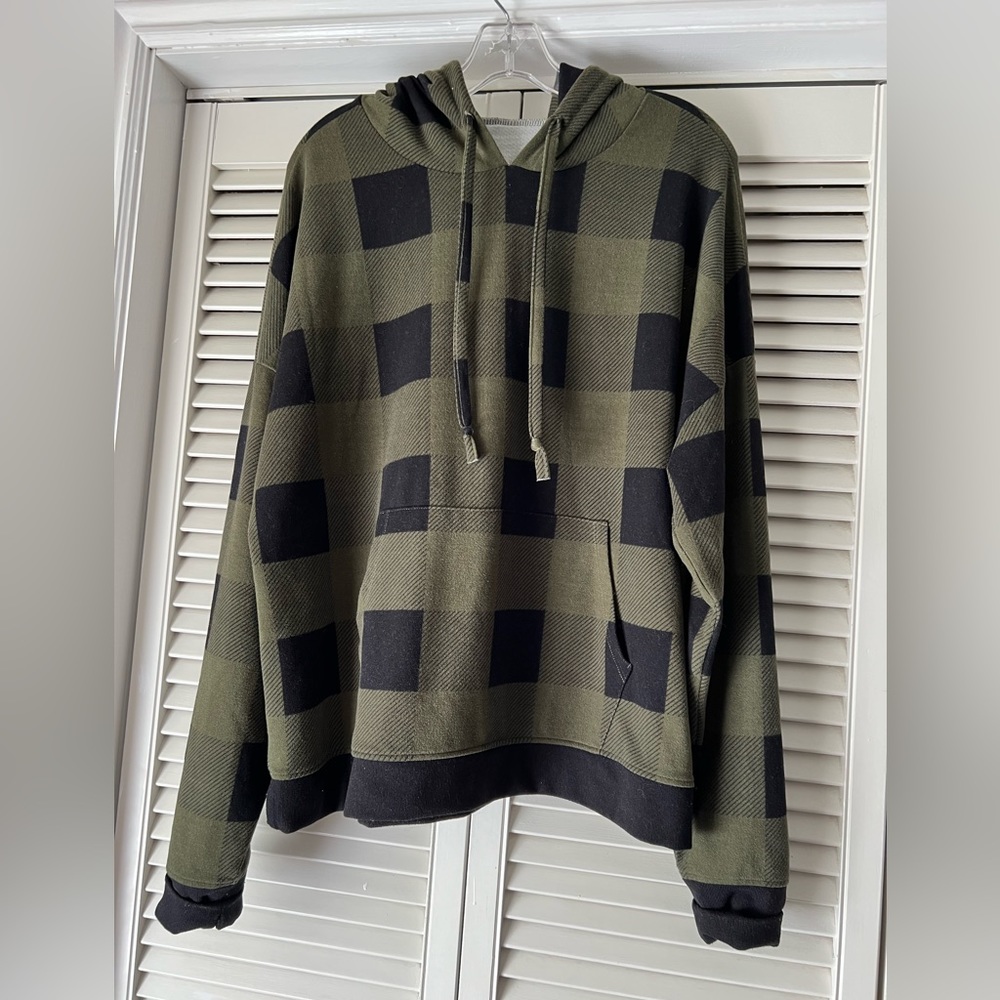 BUFFALO CHECK HOODIE SZ M